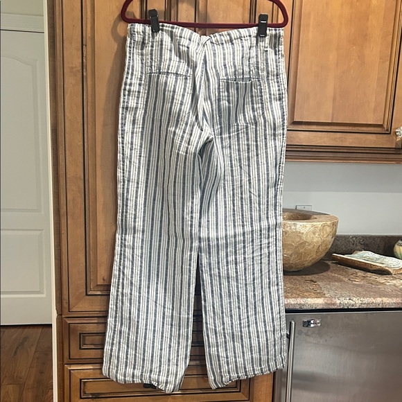 Elan blue & white Striped Wide Leg Pants with Drawstring - Picture 7 of 8